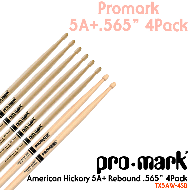 [★드럼채널★] 알뜰구매 패키지! Promark Hickory 5A + Select Balance Rebound 565 Acorn Tip (4조묶음) / TX5AW-4SB